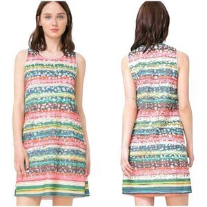 Desigual Women's PHOENIX Multicolored Overlay CutOut Mini Dress Size Medium